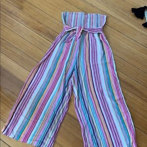 Rainbow striped romper